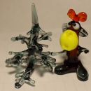 Decorative Monkey figurine with a Christmas tree