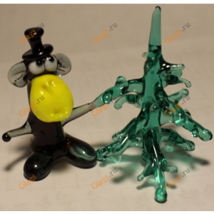 Souvenir Monkey figurine with Christmas Tree