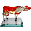 Корова стеклянная на подставке - Вид 1