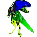 Dinosaur made of colored glass