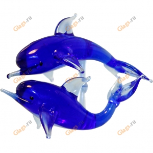 Дельфины стеклянные резвящиеся